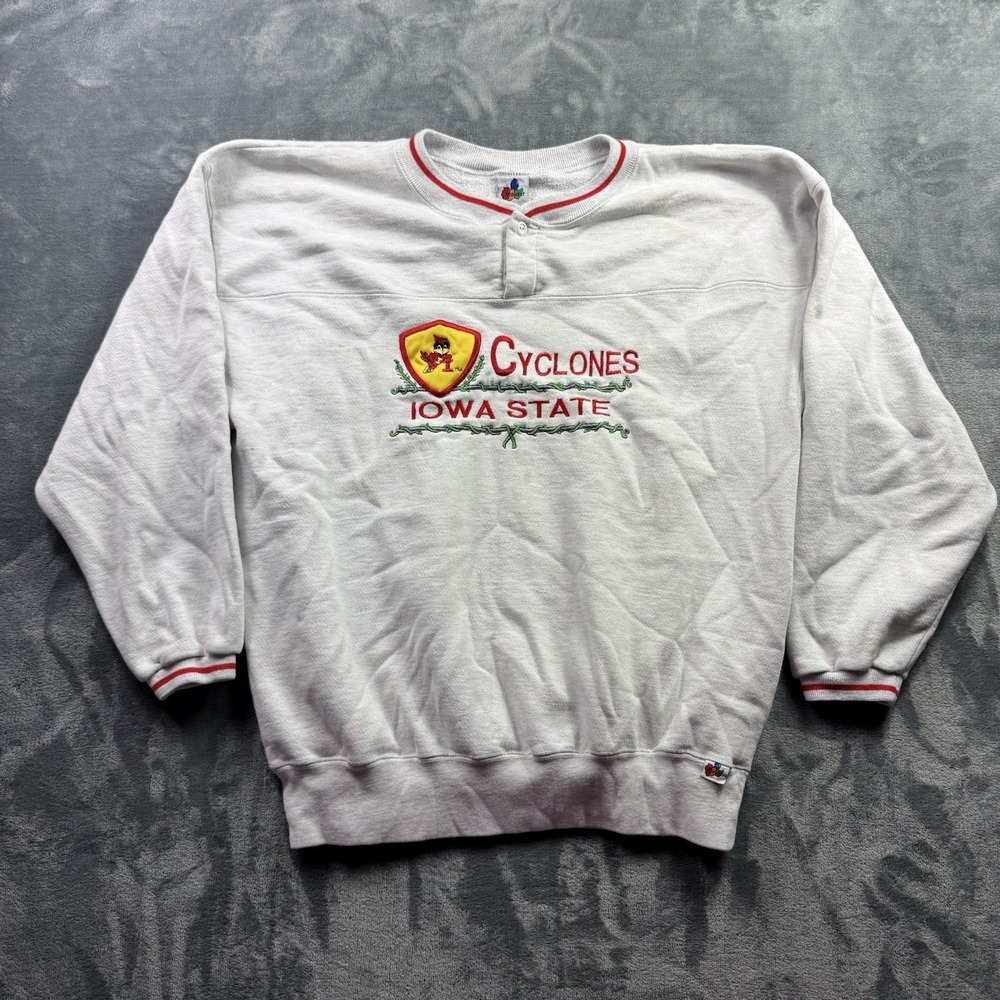 Vintage Iowa State Cyclones Sweatshirt XL Made USA Embroidered 90s College